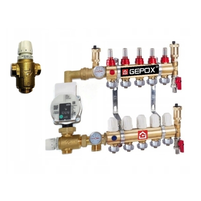 Rozdzielacz 5 z Grupą Pompową WILO do Podłogówki ATM566